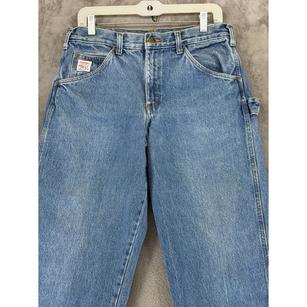Pointer Brand Carpenter Jeans Mens 30 Workwear Blue Hammer Loop USA Made GOOD - Picture 2 of 13